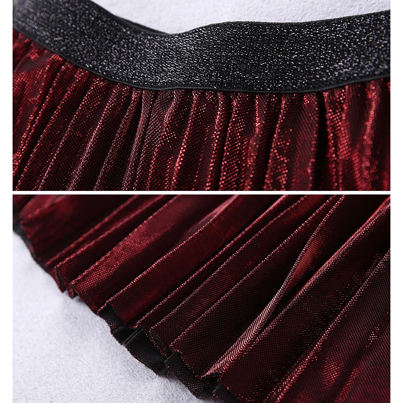 Осень 2021 женские юбки с золотыми блестками винтажные зеленые миди женская