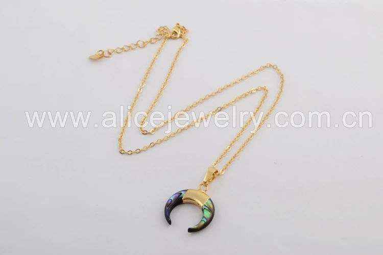 5PCS Horn Necklaces BOROSA 5/10 шт. Новое поступление; Американская Спортивная куртка; ушка кулон рога Полумесяца Подвеска из натуральной раковины Цепочки и ожерелья ювелирные изделия для женщин G1768 G1769 - Окраска металла: 5PCS Horn Necklaces