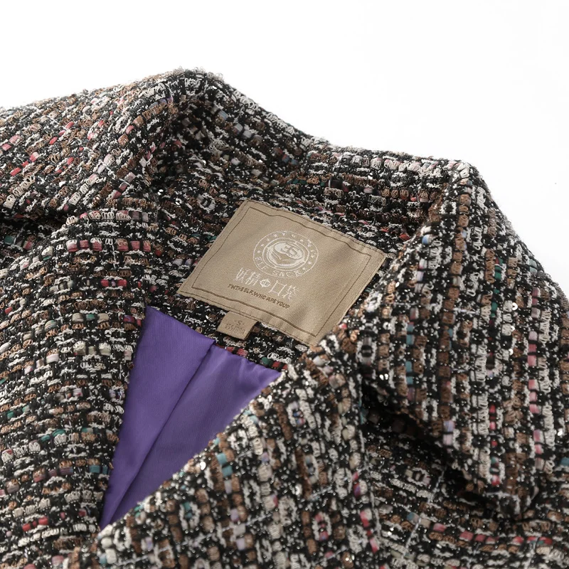 Elf SACK z зимняя винтажная тонкая приталенная шерстяная Верхняя одежда с отложным