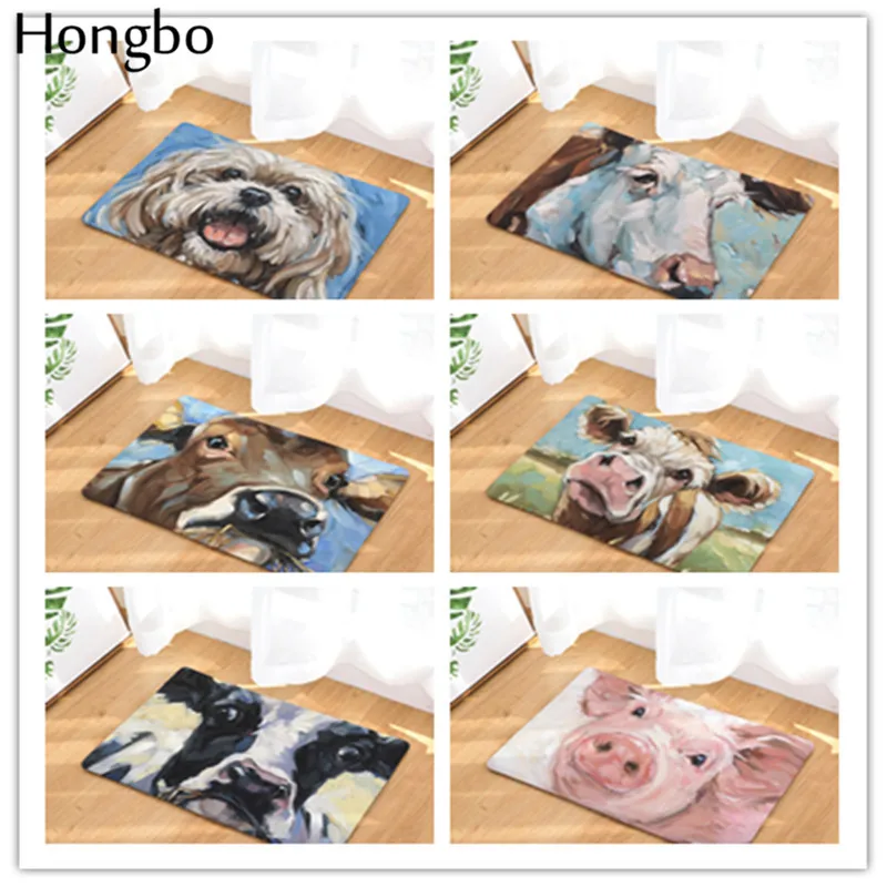 Hongbo Kawaii Animal приветственные напольные коврики Animal Dog Printed ванная комната кухня ковры дверные коврики пол коврики для гостиная Нескользящие
