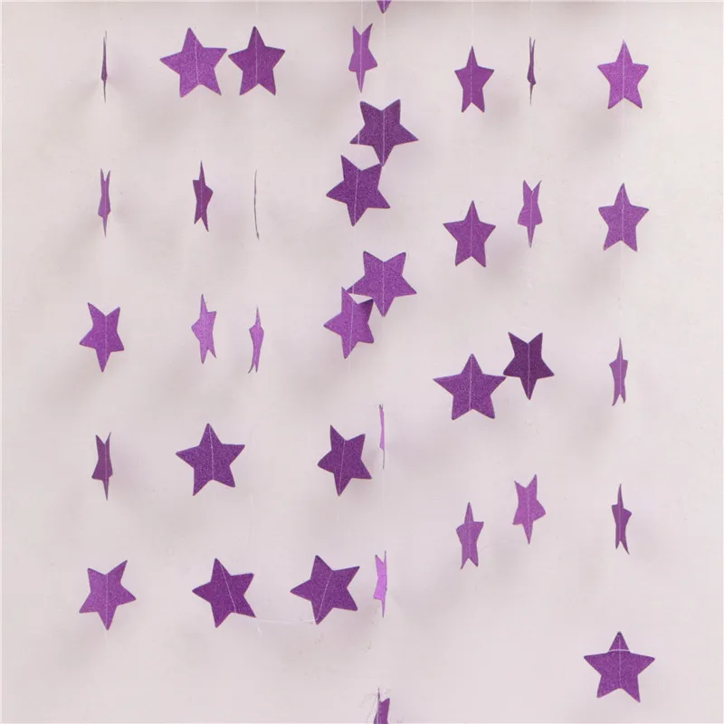 purple 22 шт./лот 2 м Роза блестящая золотая звезда круглая облачная бумага Гирлянда баннер на день рождения Свадебная вечеринка украшения Подарочные принадлежности - Цвет: purple