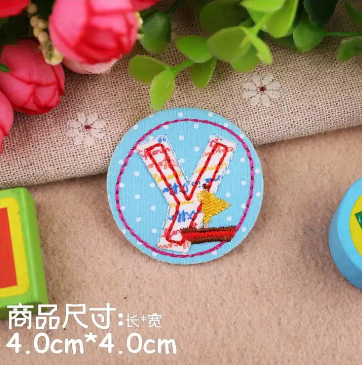 10 pcs of Y 10 шт. Алфавит вышитая ткань патчи утюг на моды мотив аппликация шляпу мешок для обуви дети название Декор Аксессуары - Цвет: 10 pcs of Y