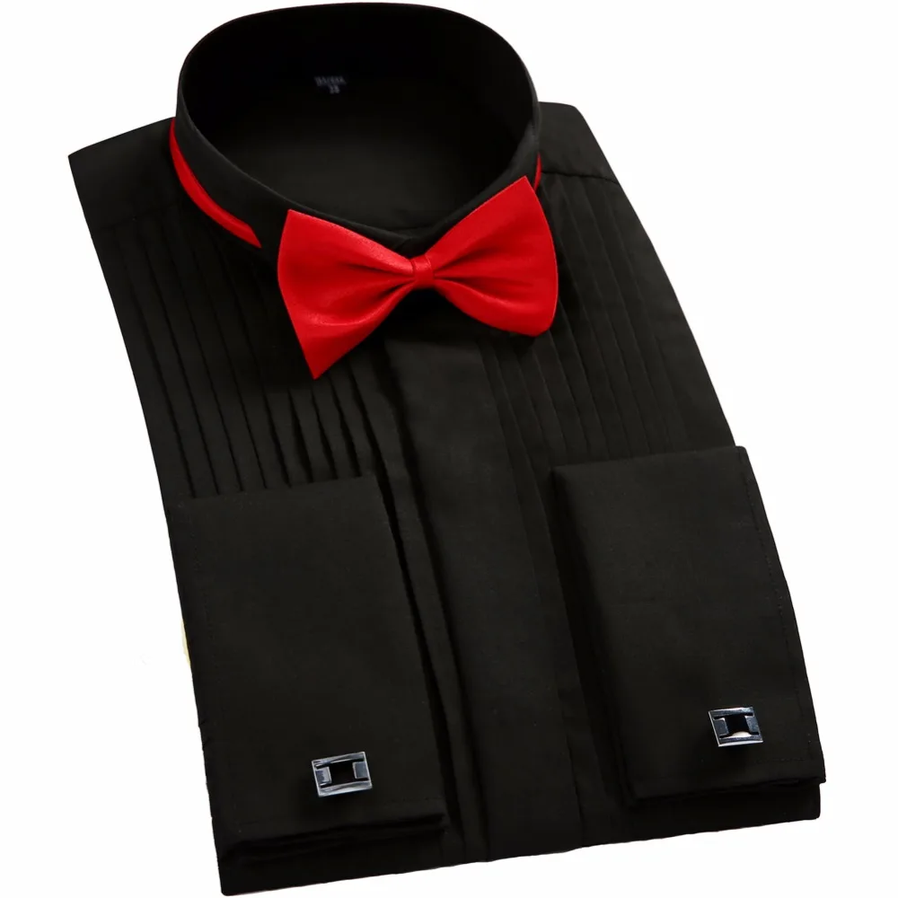 Мужская рубашка E1335 формальная с длинным рукавом на кнопках французский стиль |