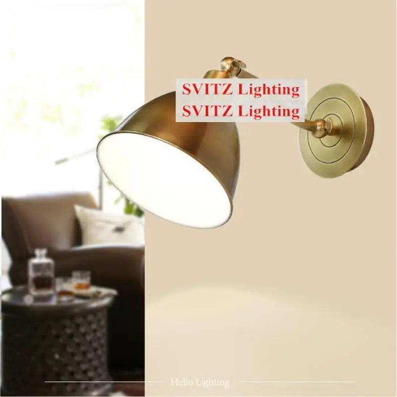 Винтажный медный настенный светильник для прихожей зеркальный туалетной