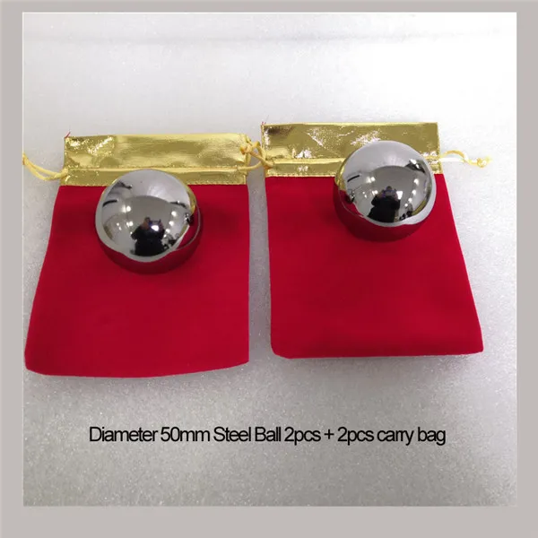 50mm 2pcs Цельный диаметр 50 мм или 60 мм ручной массаж Exersice стальной шар для снятия стресса фитнес оздоровительные массажные шарики Baoding железный шар - Цвет: 50mm 2pcs