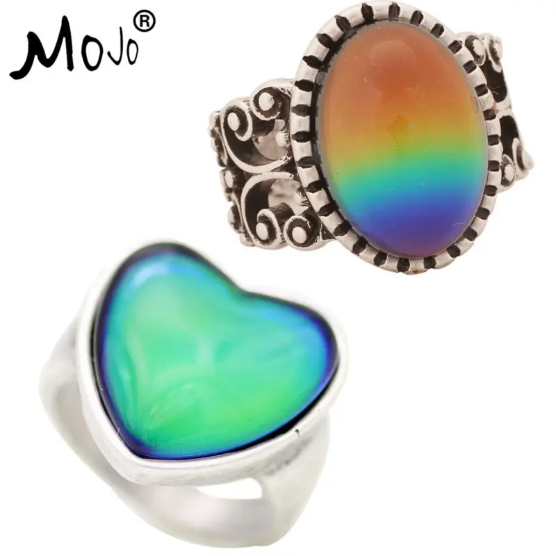 

2PCS Vintage Ring Set of Rings on Fingers Mood Ring That Changes Color Wedding Rings of Strength for Women Men Jewelry 003-056