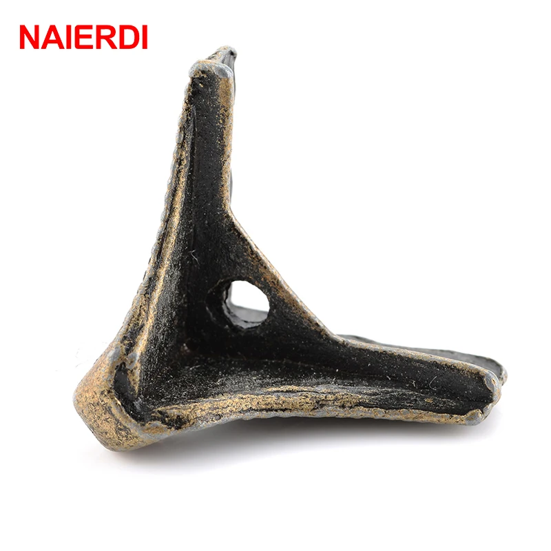 4 шт. бронзовый защитный уголок для украшений NAIERDI в античном стиле деревянный