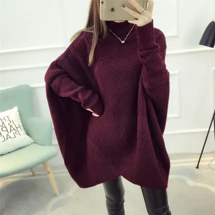 Женский свободный свитер с высоким воротником Осень-зима 2019 | Женская одежда