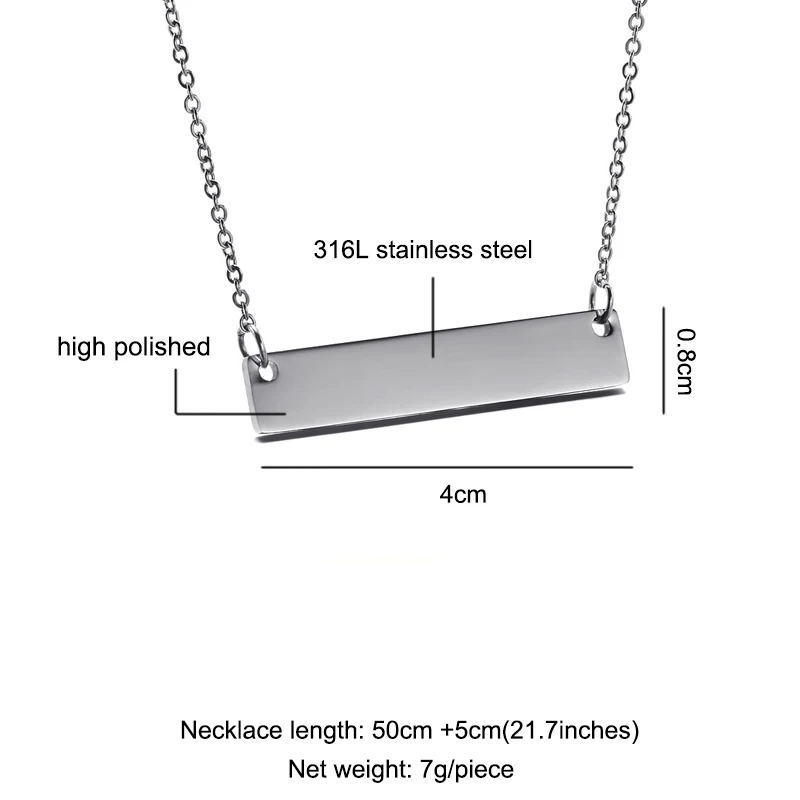 Персонализированные лазерная маркировка пользовательское имя ожерелья Золото