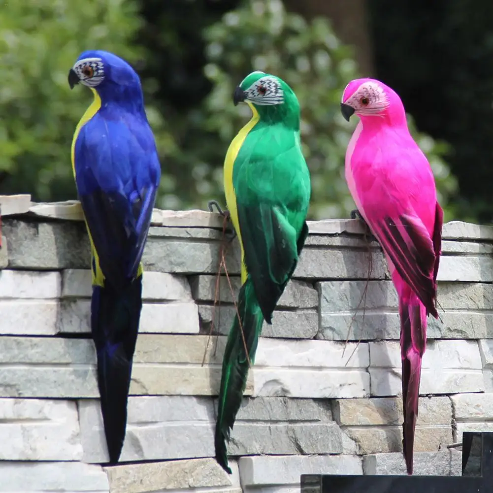 25 см ручная работа имитация попугая инновационный перо газон фигурка орнамент животное птица сад птица реквизит украшение Прямая поставка