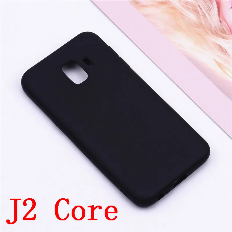 Black Мягкий чехол для Samsung J2 Core, силиконовый чехол на заднюю панель, чехол для телефона Samsung Galaxy J2 Core, чехол SM-J260F J260F J260, чехол из ТПУ - Цвет: Black