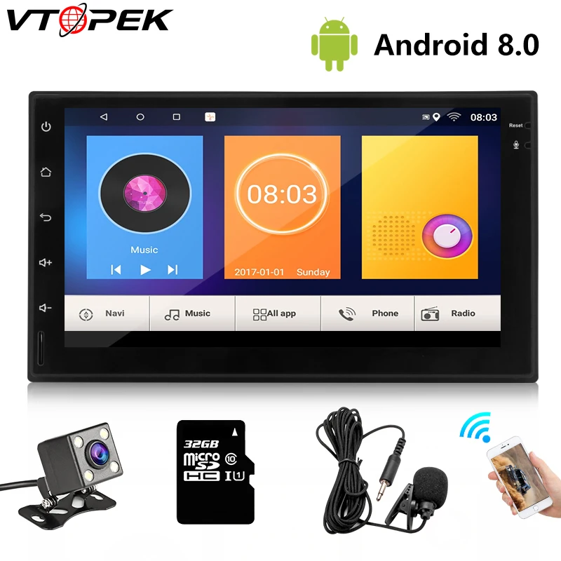7 &quotAndroid 8 1 2Din автомобильный радио мультимедиа видео плеер GM Стерео gps карта для