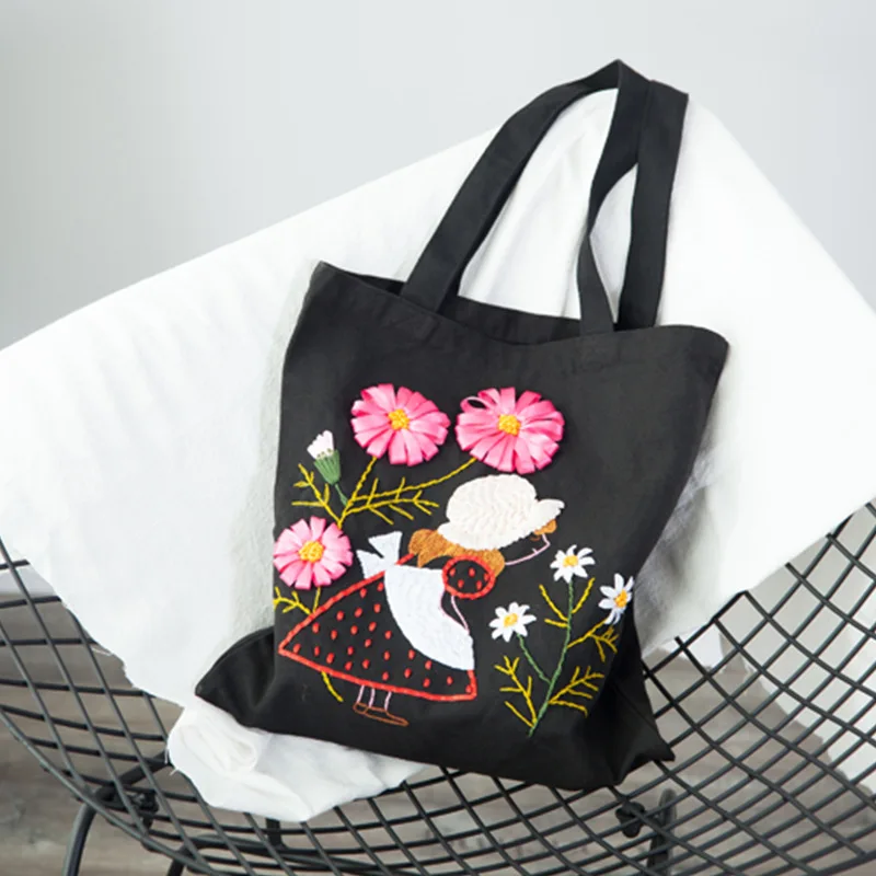 Наборы сумок с вышивкой из ленты и цветов наборы тканевых для вышивки крестиком