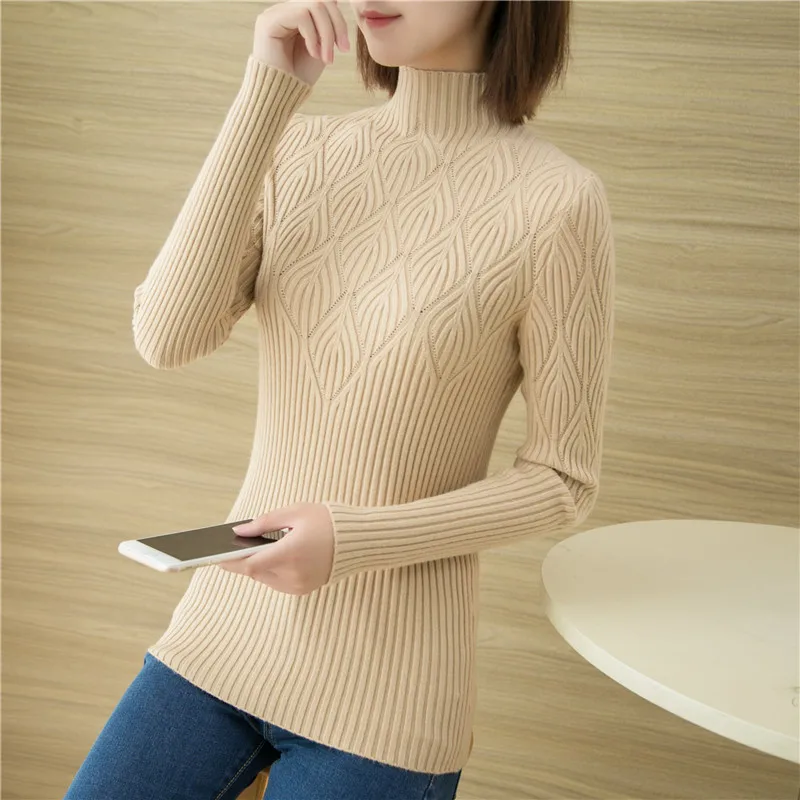 

33 new qiu dong half a turtle neck stretch knitted sweater F1878 render unlined upper garment of cultivate morality