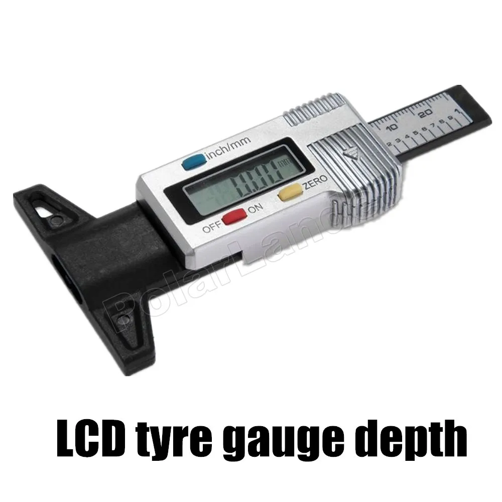 

best selling beauty design car auto Digital LCD Car Motorbike Tyre Tread Depth Gauge/Check/Tester Silver