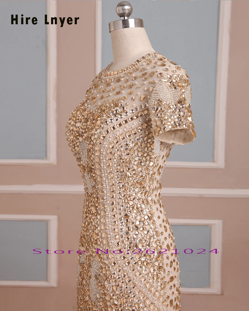 Najowpjg новые специальные Vestido Festa шампанское тюлевые Формальные платья блестящие жемчужины бисером Кристалл Благородные Вечерние платья Длинные