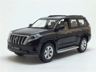 Высокая моделирования Toyota prado модель автомобиля, 1:32 Масштаб сплава оттягивать назад модель автомобиля, muaical& мигающий, литая под давлением металлическая модель - Цвет: 2