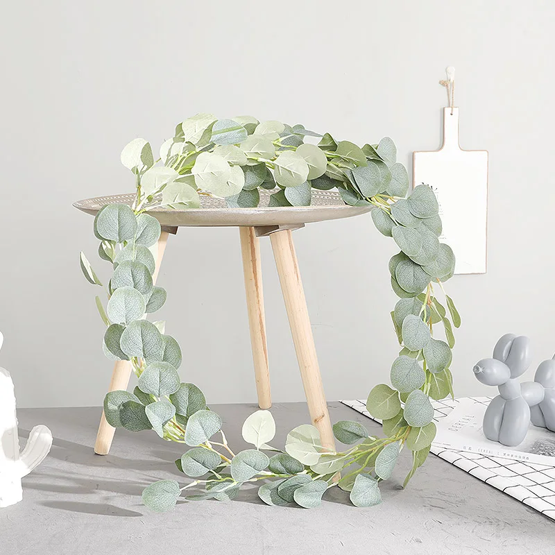 Сделай Сам искусственный зеленый лист эвкалипта Гирлянда для свадьбы украшение