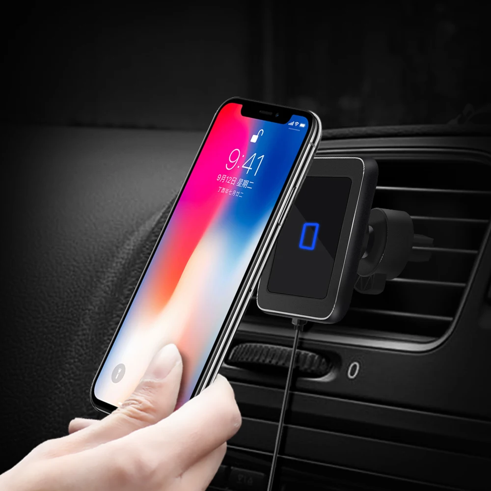 Беспроводное магнитное зарядное устройство Qi для Samsung S8 S9 Plus Note 9 с подставкой