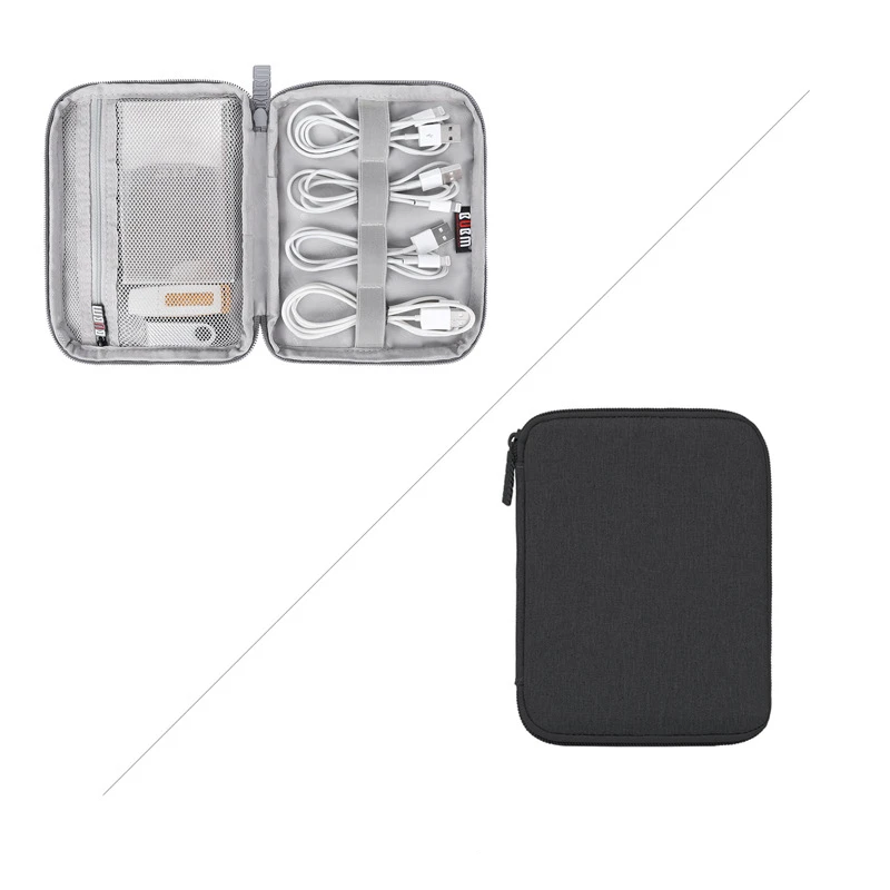 Single layer M-Black Цифровая сумка для хранения USB кабель для передачи данных, органайзер для наушников, Проволочная сумка, ручка, внешний аккумулятор, Дорожный комплект, чехол, сумка, аксессуары для электроники - Цвет: Single layer M-Black