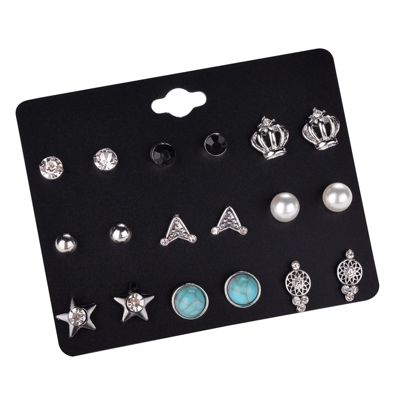 DANZE 12 пар/упак. Винтажные серьги наборы для девочек женские жемчужные