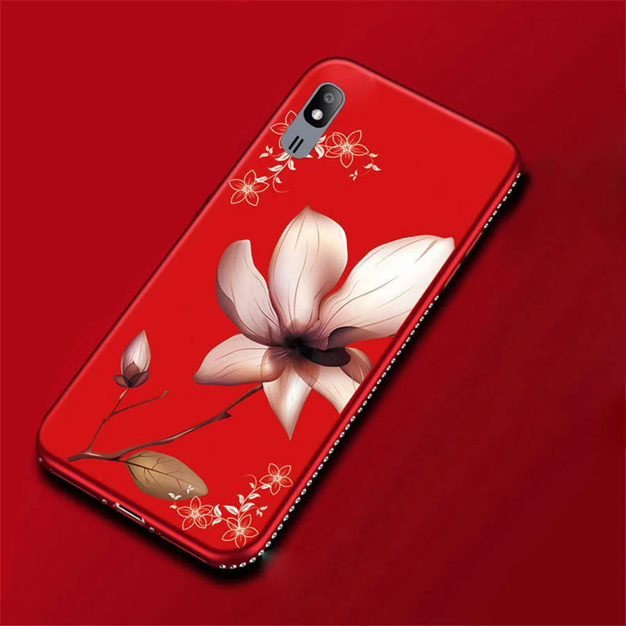 Для Samsung Galaxy A2 Core Case Flower Flas Стразы Мягкая силиконовая задняя крышка для core A260F
