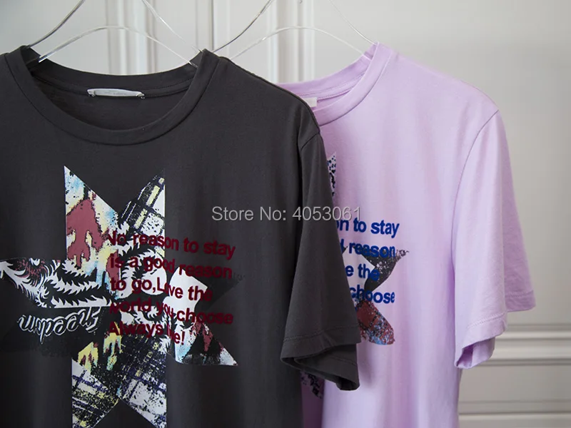 Хлопок письмо стекаются& пятнистый octagon Print T-Shirt-сезон: весна–лето Для женщин с круглым вырезом футболки
