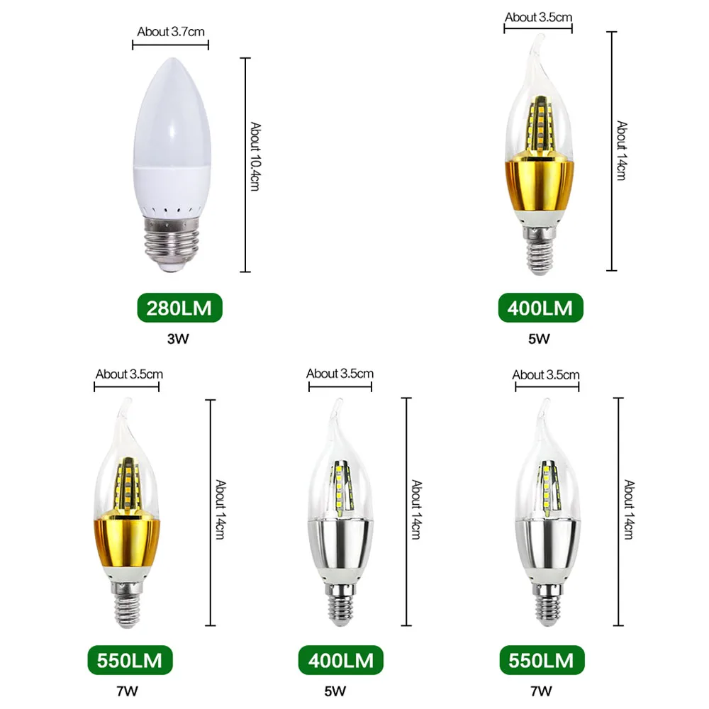 Светодиодный энергосберегающий диодный светильник E27 E14 110 В 220 SMD5730 3 Вт 7 12 15 18