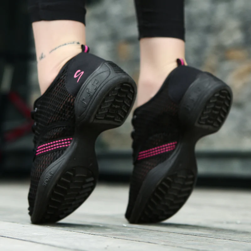 Дамы Обувь для танцев дышащая сетка Танцевальная Студия джаз танец современные