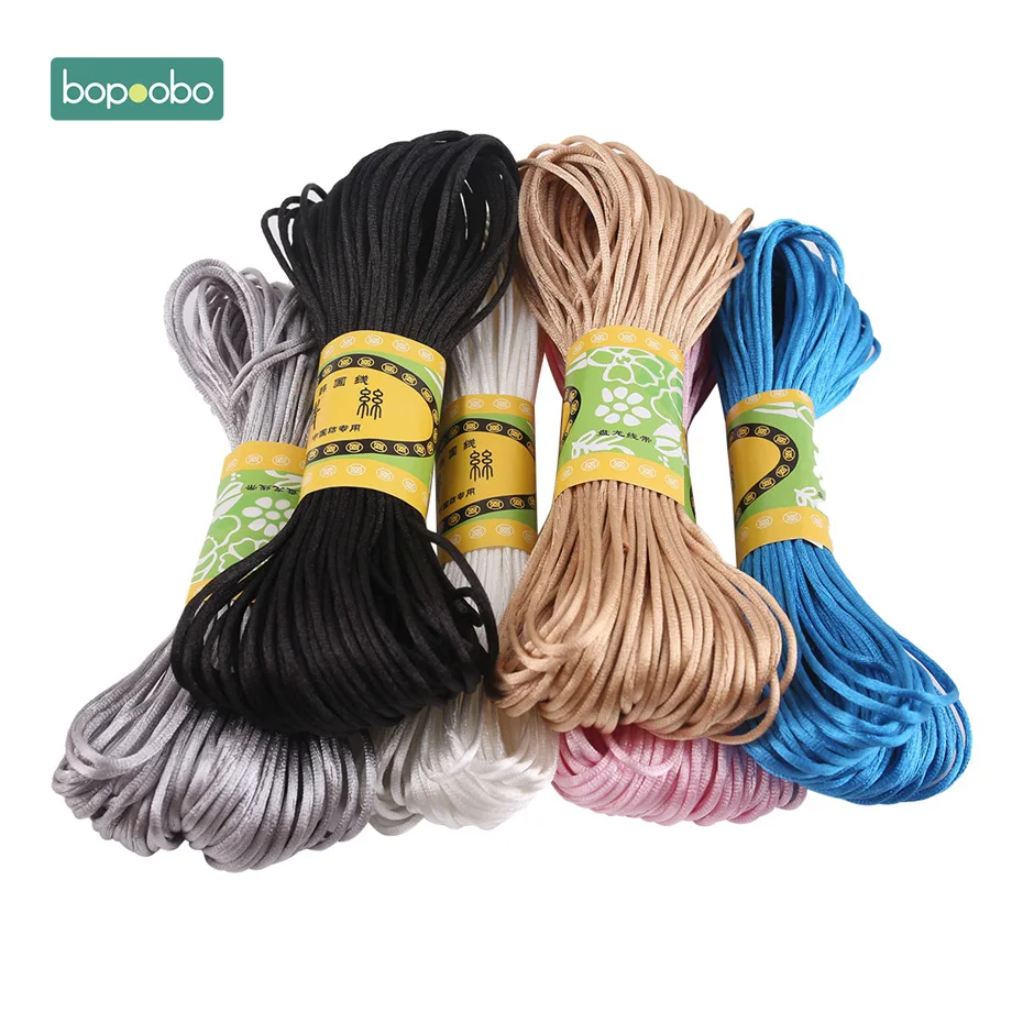 Bopoobo Baby Teether Accessories DIY Rope 5 Strands Waxed Twisted Waxed Cotton Cord String Thread Line 1mm 25 Meters Nylon Rope