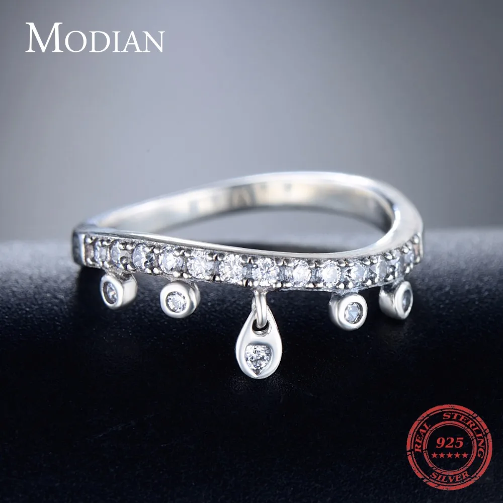 Modian 100% Аутентичные 925 Стерлинговое Серебро винтажные модные висячие кольца