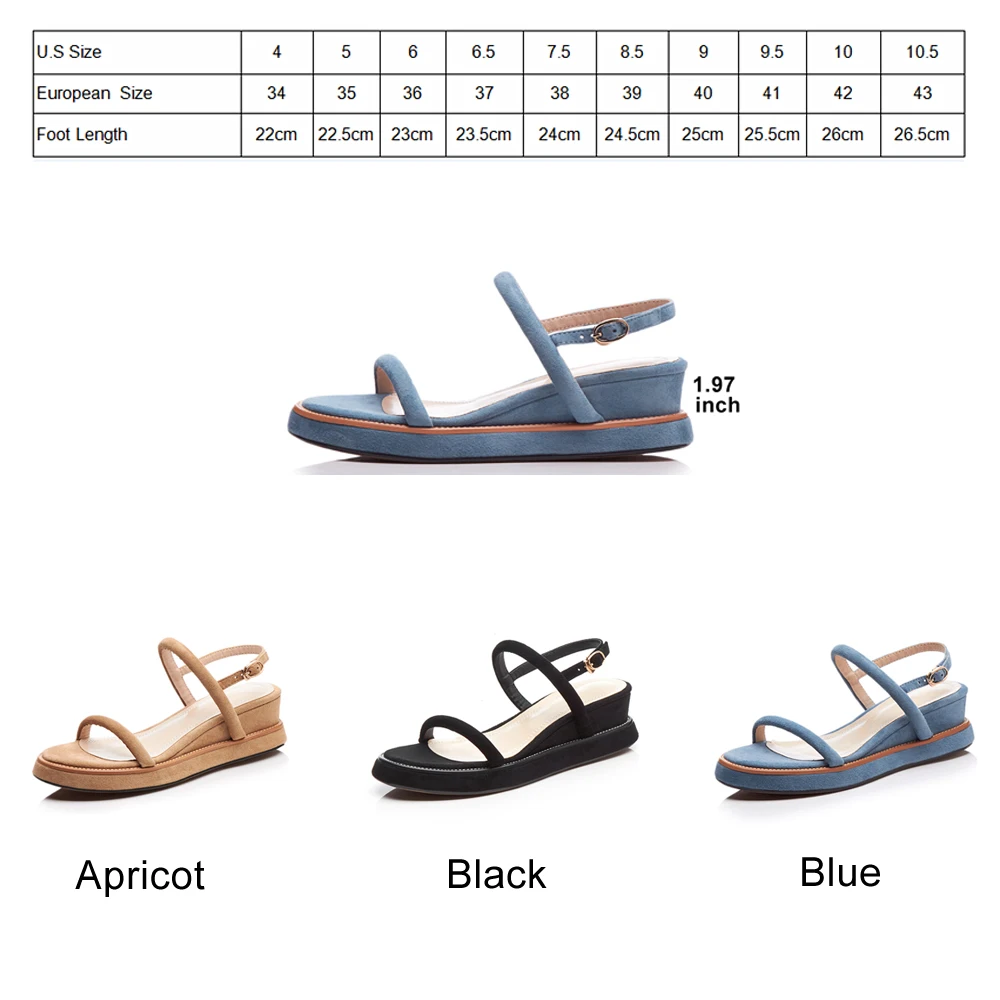 Женские замшевые босоножки на платформе FOREADA синие сандалии гладиаторы из