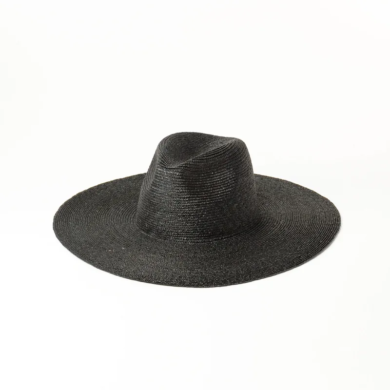 0.6cm straw black 01905-HH7368, ручная работа, натуральная, очень тонкая, соломенная, одноцветная, фетровая шляпа, для мужчин и женщин, для праздника, Панама, джаз, Кепка - Цвет: 0.6cm straw black