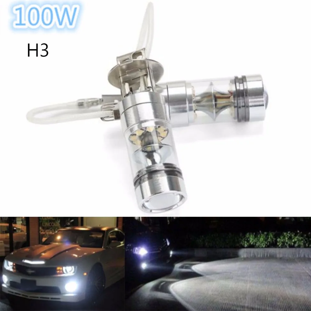 2 предмета в комплекте H1 H3 100W CREE Чип светодиодный проектор Противотуманные фары