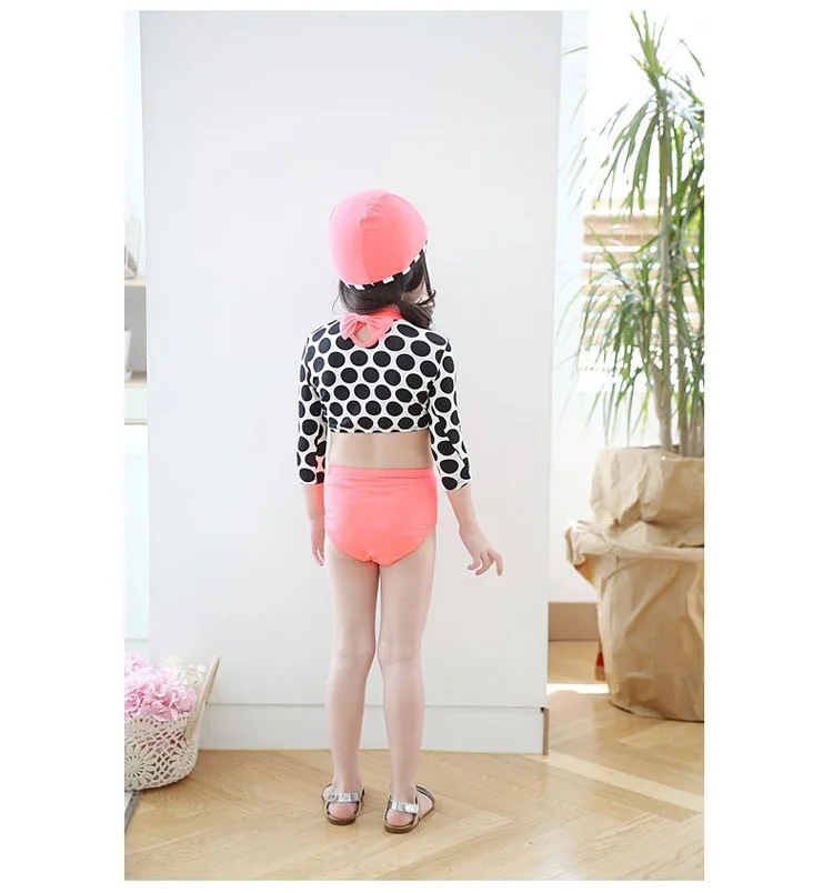 Купальник 2016 для детей милое поступление розовый комплект из трех предметов с