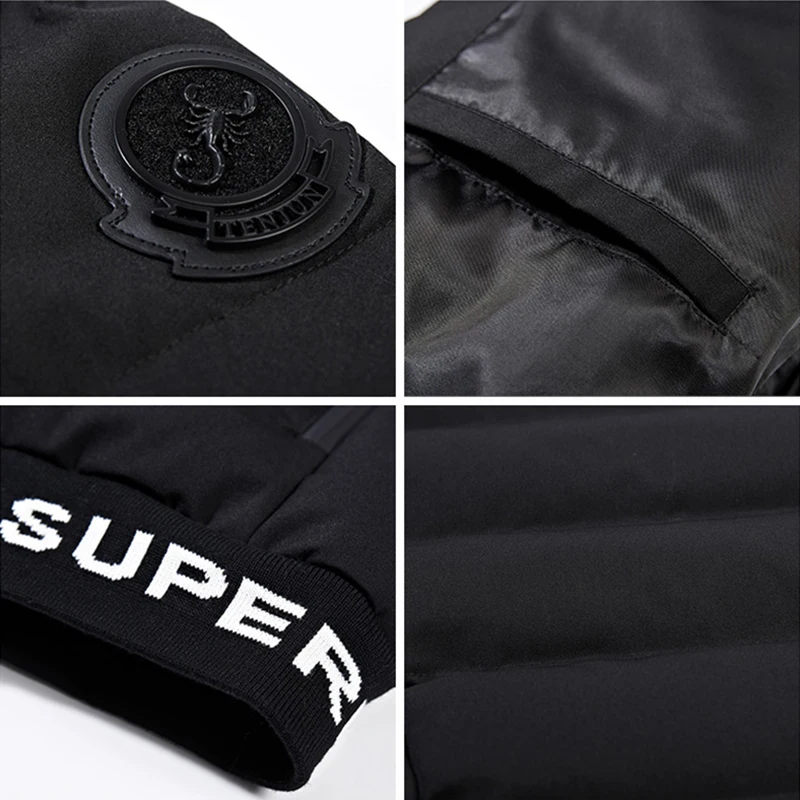 

S.ARCHON Winter Windbreaker Warm Parka Jackets Men Casual Stand Collar Cotton Padded Jackets Coat Male Thermal Thicken Clothing