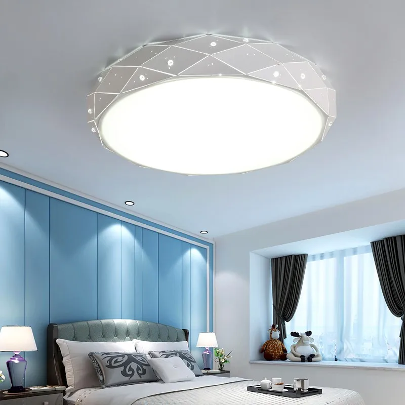 

Modern minimalist living room warm creative balcony led ceiling lamp round wrought iron bedroom lamp WF612250