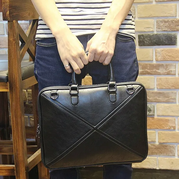 Черный классический мужской портфель деловая сумка мужские сумки через плечо