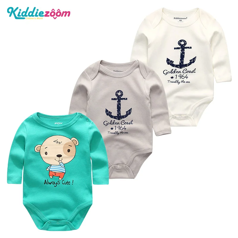 BDL3010 Для маленьких девочек одежда; богемный комплект, roupa de bebe, Одежда для новорожденных Одежда для мальчиков Детский комбинезон с принтом в виде хлопок длинные Sheeve детские пижамы 3 шт./компл. Топы ropa bebe - Цвет: BDL3010