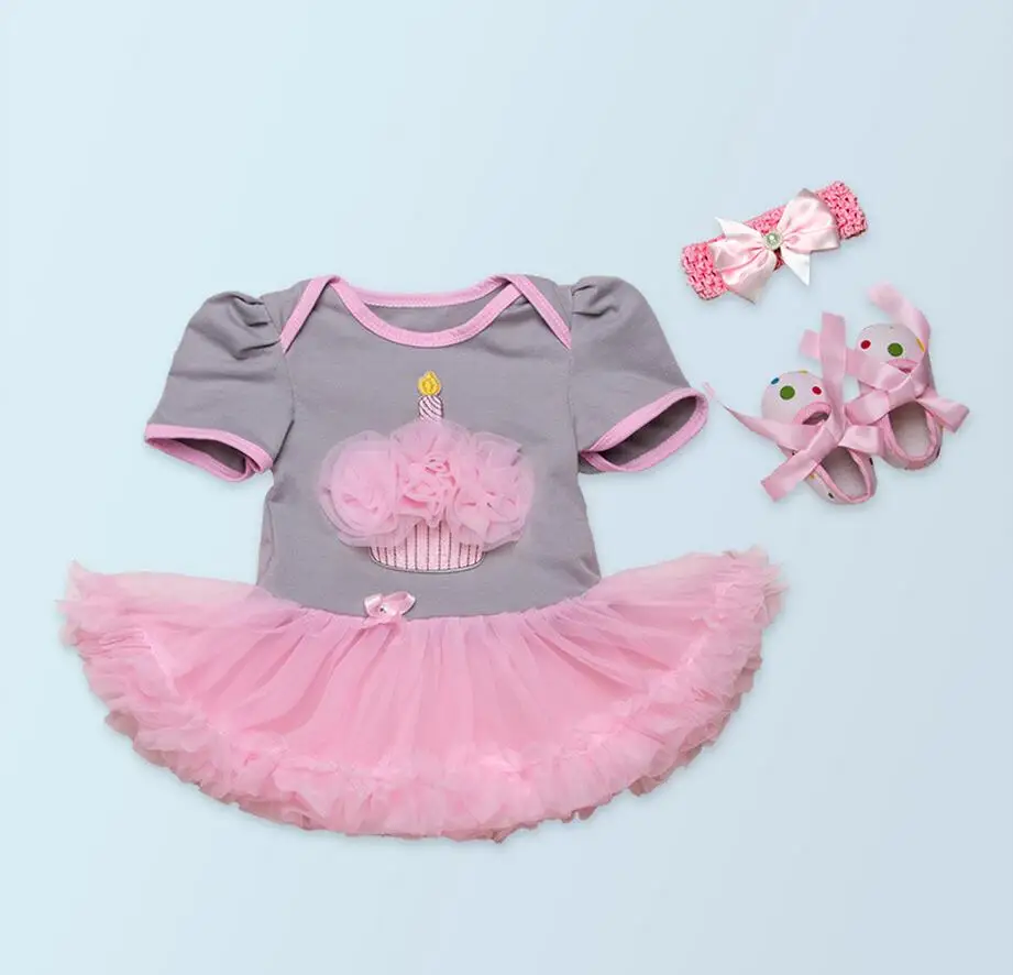 Комплект из 3 предметов для маленьких девочек серое фатиновое платье пачка