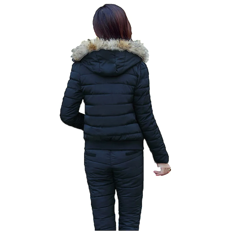 Женский Теплый комплект из двух предметов куртка с капюшоном + штаны костюм