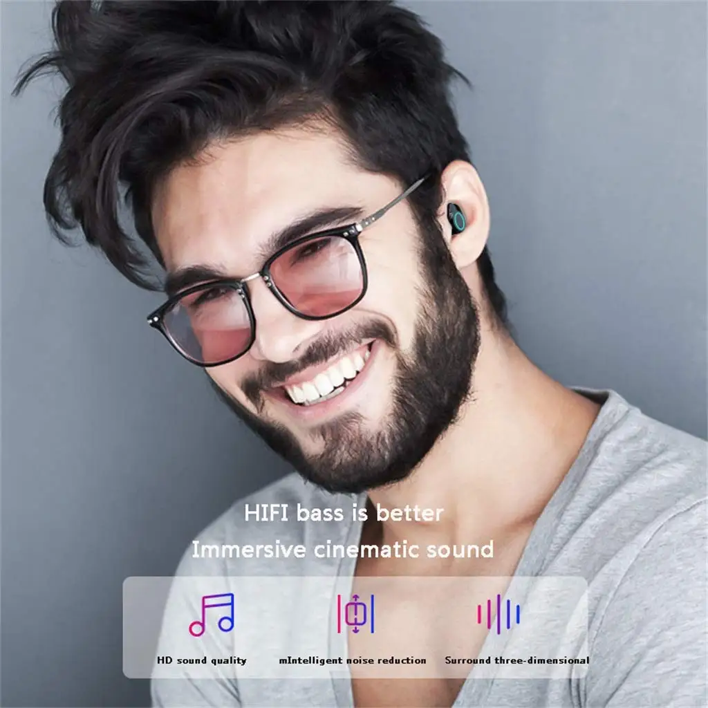Беспроводные наушники, Bluetooth 5,0, наушники с глубоким басом, стерео звук, наушники, беспроводные с шумоподавлением, гарнитуры