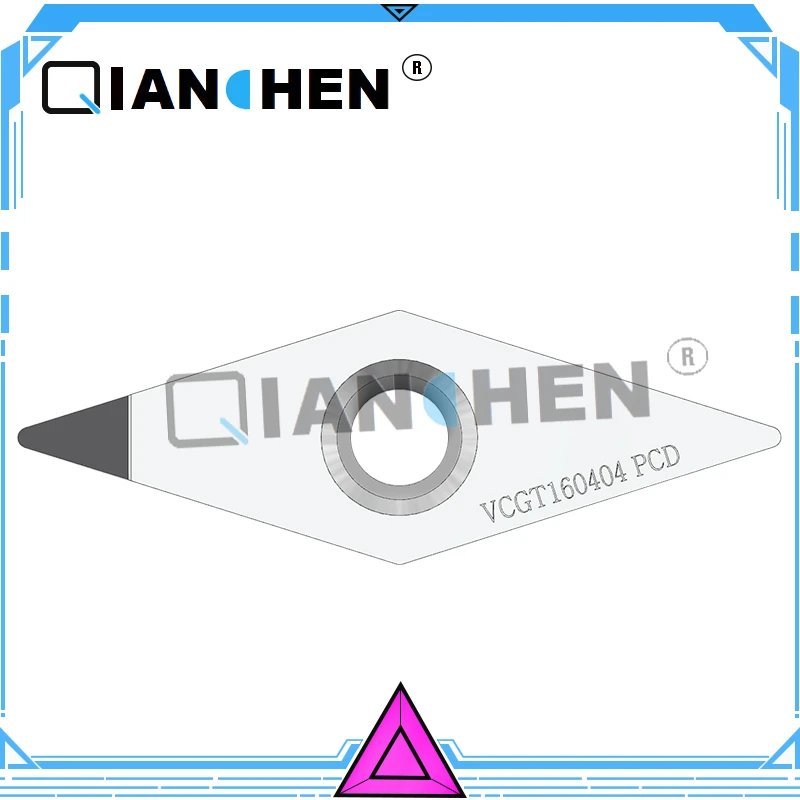 

Qian Chen NEW 2PCS PCD/CBN Turning Inserts VCGT11 VCGT16 CNC PCD Diamond Inserts For Lathe Tools