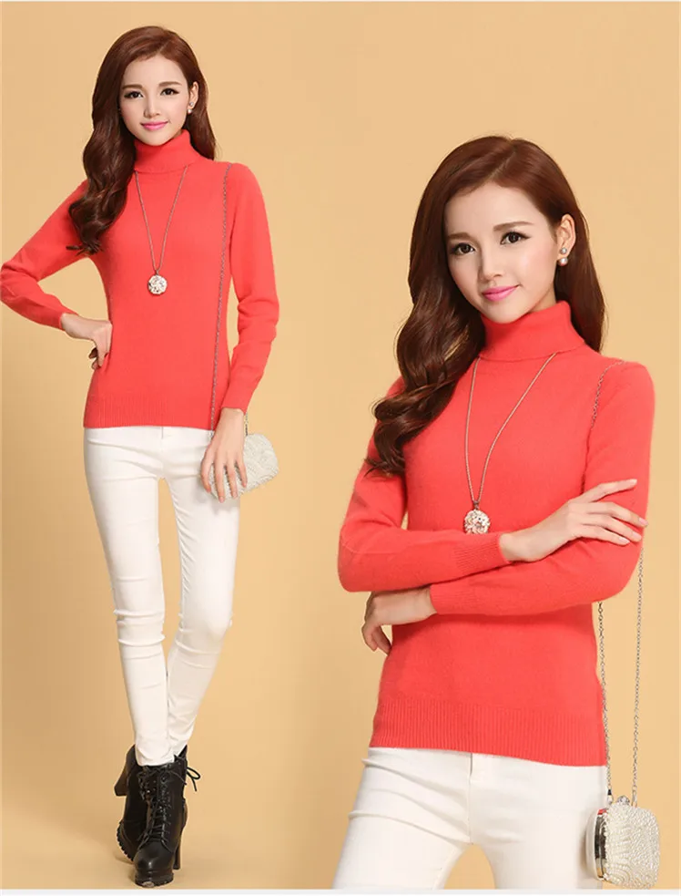 Hot Sale 2020 Autumn Winter Cashmere Sweater Female Pullover Turtleneck Women Solid Lady Basic Soft 12Colors S-XXL Jumpers | Женская