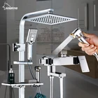 Смеситель горячей и холодной воды для ванной комнаты, смеситель для душа с латунной отделкой, смеситель для ванной комнаты, термостатический смеситель для душа с туалетным биде