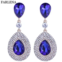 fashion jewelry full crystal rhinestones water drop earrings elegant dangle earrings for women wedding party