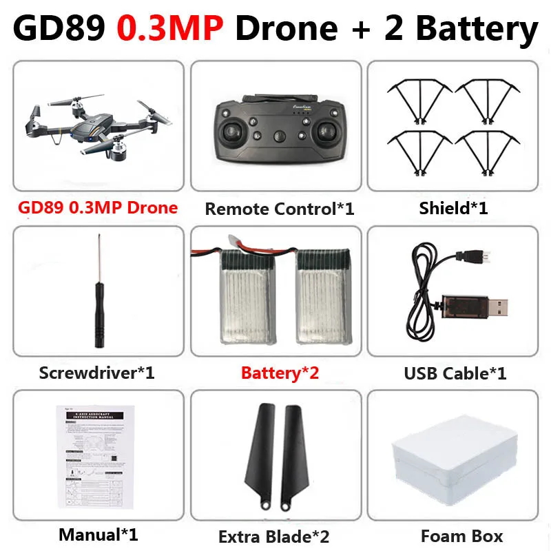 GW58 0.3MP 2B Foam GW58 складной Дрон с камерой HD 2MP FPV Wi-Fi высота удержания антенна видео селфи RC Квадрокоптер вертолет детская игрушка VS SG106 E58 - Цвет: GW58 0.3MP 2B Foam