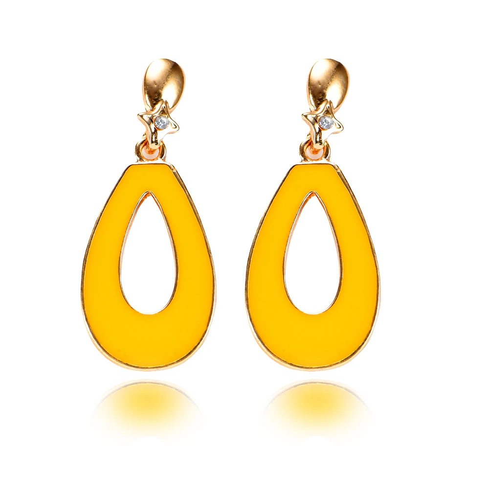 2018 белая эмаль кристалл Длинные Висячие Серьги капли воды Форма для Для женщин