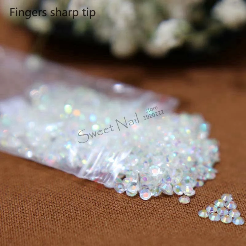 1000 шт. прозрачные белые стразы для украшения ногтей 5 мм|nail art decorations|rhinestone nail