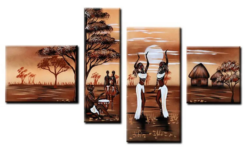 Домашний Декор стены Книги по искусству 4 Панель фотографии ручная роспись